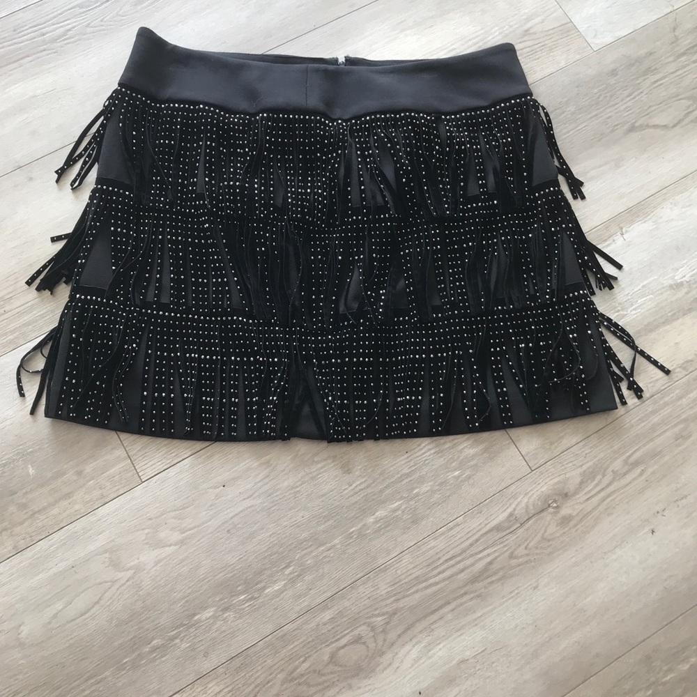 DKNY Women’s Rhinestone Fringe Skirt